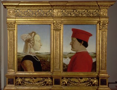 Portraits of Duke Federico da Montefeltro and Battista Sforza by Piero della Francesca